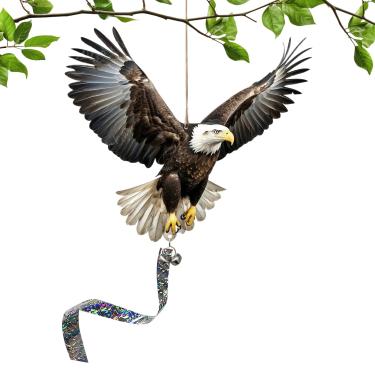 Imagem de Pingente para Manter as Aves Afastadas,Proteção Reflexiva Com Águia Em Acrílico 2D,Refletores Para Aves Para Espantar Pássaros - Para Exterior Jardim Cerca Janela