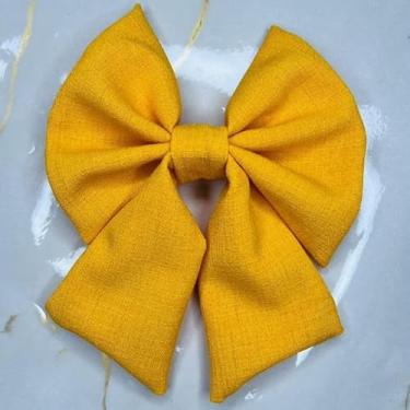 Imagem de Laço de Cabelo Feminino com Bico de Pato Adulto Acessório de Moda em para Penteados (AMARELO MOSTARDA LAÇO,INFANTIL)