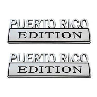 Imagem de 2 Pack Puerto RICO Edition Emblems 3D Exterior Badge Sticker Car Truck Decal Replacement for F150 F250 F350 Chevy Silverado RAM 1500 2500 Chevrolet C10 C15 - 7 Inch Length (Chrome/Black)
