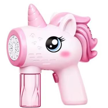 Imagem de Pistola de Bolhas Elétrica Unicórnio, Máquina de Bolhas Automática com Luzes, Brinquedo Soprador de Sabão para Festas ao Ar Livre, Presente Infantil de Verão, Rosa