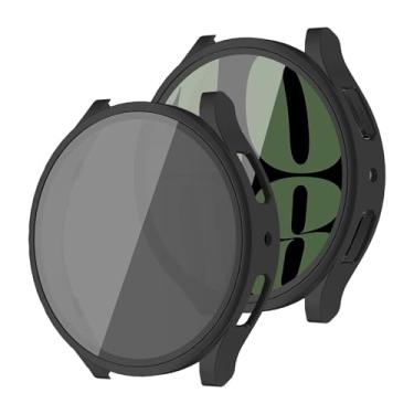 Imagem de Capa protetora de tela para Samsung Galaxy Watch 6 de 40 mm e 44 mm, para homens/mulheres privacidade HD vidro temperado + capa dura para Samsung Watch 6 protetor de tela 40 44 mm acessórios