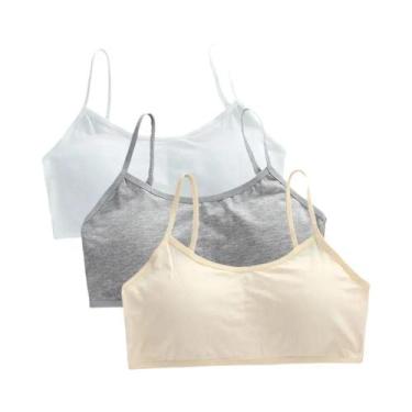 Imagem de Sutiã Esportivo Sem Fio Para Meninas Adolescentes, 3 Peças, Roupa Ínti