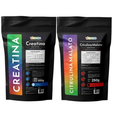 Imagem de Combo Creatina 300g Citrulina Malato 250g  PréTreino em Pó  Suplemento