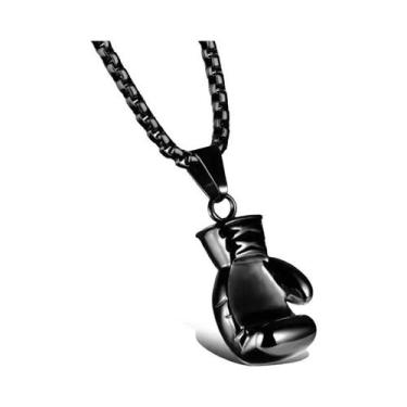 Imagem de Colar Masculino Retrô Hip Hop Com Pingente De Luva De Boxe Em Liga Met
