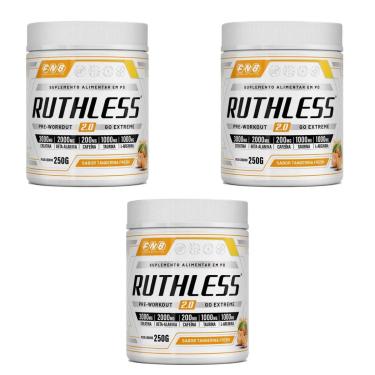Imagem de Kit 3 Ruthless 2.0 Pré-treino Sabor Tangerina 3x250g FNB Sport Nutrition-Unissex