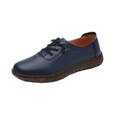 Imagem de Novo 100% couro genuíno moda casual andando mocassins e sapatos esport