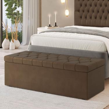 Imagem de Calçadeira Baú Sagitarius em Veludo para Cama Box Casal Queen 160cm