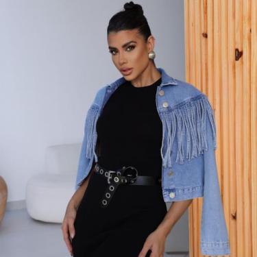 Imagem de Jaqueta Jeans De Franjas Feminina Revanche Cruzília, P