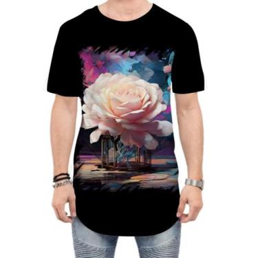Imagem de Camiseta Longline Mulher de Rosas Paixão 12 - Kasubeck Store®, M