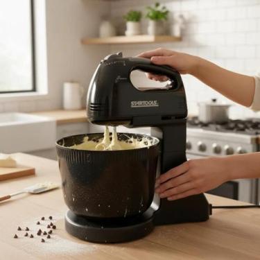 Imagem de Batedeira Elétrica 220V Preta Com Tigela 2 Litros Misturador Potente M