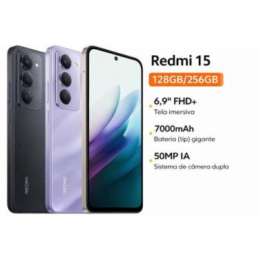 Imagem de Xiaomi Redmi 15 128GB 6GB Tela 6.9 e 144Hz 50MP camera IA integrada 70