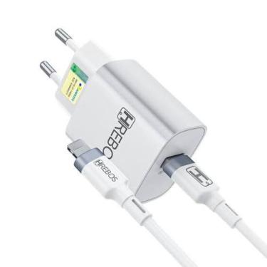Imagem de Carregador 20W Turbo Fonte USB + Cabo 1M Compatível Iphone 7,8, X, XR 