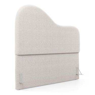 Imagem de Cabeceira Orgânica Cama Box Casal Padrão Sea 140cm com Frame Bouclé Of