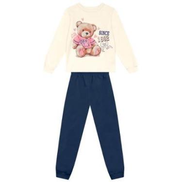 Imagem de Conjunto infantil menina de urso com glitter Brandili-Feminino