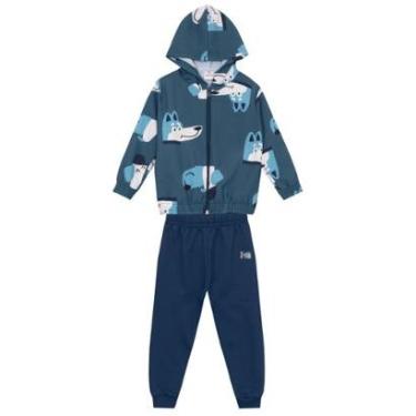 Imagem de Conjunto infantil menino em microfibra estampado Brandili-Masculino