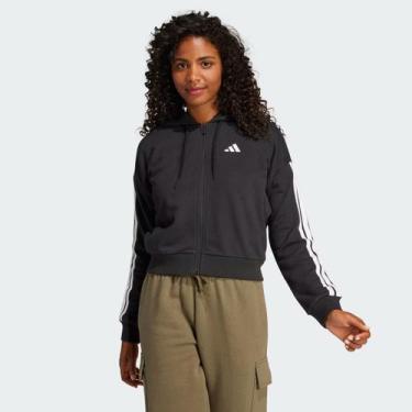 Imagem de Moletom Adidas 3 Stripes Feminino Preto, M