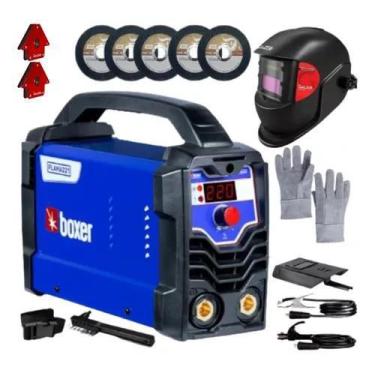 Imagem de Inversora Solda Boxer 220a Flama 221 Com esquadro e kit Proteção