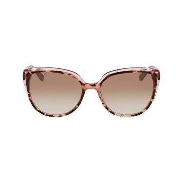 Imagem de Anne Klein Óculos de sol femininos retangulares Ak7077, Tartaruga Blush, One Size