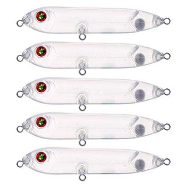 Imagem de Conjunto de iscas de pesca grátis Fisher, 20 peças, 10,5 cm, 10,4 g, kit de iscas rígidas não pintadas, iscas transparentes sortidas com olhos de pesca 4D