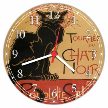 Imagem de Relógio De Parede Gato Le Chat Noir Tamanho 40 Cm R01 - Vital Printer