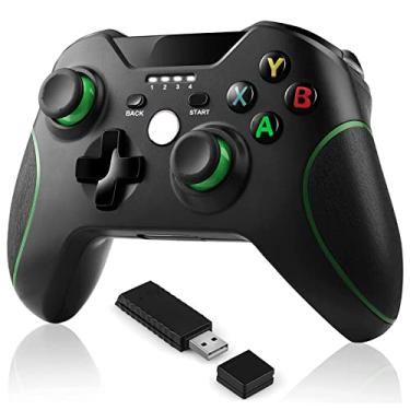 Imagem de GENAI Substituição do controlador sem fio para Xbox One Controle, Joystick Gamepad 2.4G sem fio com dupla vibração, Bateria recarregável de 500mAh incorporada Compatível com Xbox one/S/PS3/PC