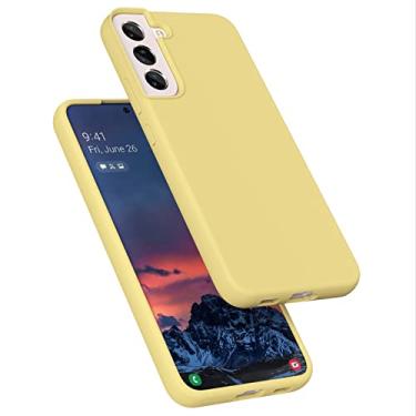 Imagem de E Segoi Capa para Samsung Galaxy S22+ / S22 Plus, capa de borracha de gel de silicone líquido à prova de choque, forro de pano de microfibra macio compatível com Galaxy S22+ Plus 5G de 6,7 polegadas (amarelo)