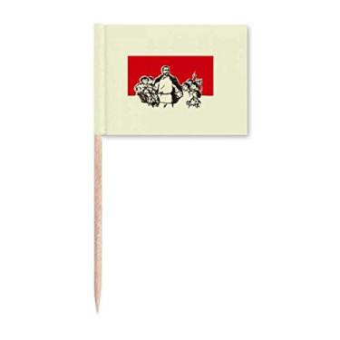 Imagem de China Red Education Propaganda Leader bandeiras de palito de dente marcador Topper Decoração de festa