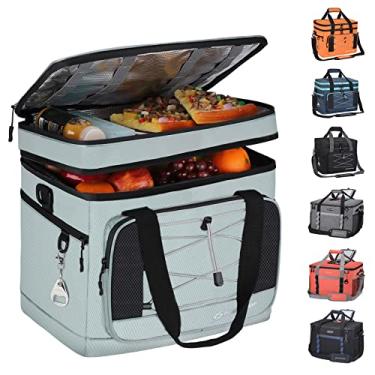 Imagem de Bolsa térmica dobrável Maelstrom, cabe 60 latas, lancheira extra grande, cinza