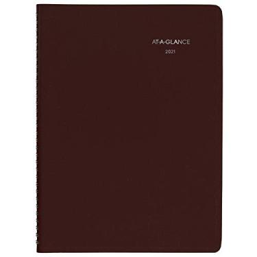 Imagem de Agenda e agenda semanal de compromissos 2021 da AT-A-GLANCE, 20,32 x 28,94 cm, grande, DayMinder, Burgundy (G5201421)