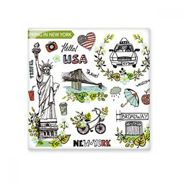 Imagem de Decalque brilhante de azulejo de cerâmica grafite Spring Liberty New York America
