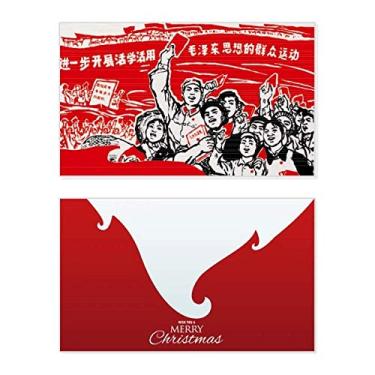 Imagem de Boné com bandeira vermelha Mao Zedong Anthology Holiday Merry Christmas Congrats Card Christmas Letter Message