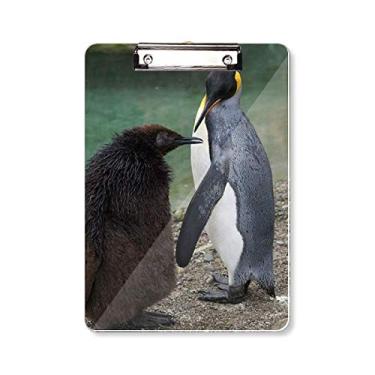 Imagem de Quadro de prancheta com estampa de pinguim da Antártica e fundo da ciência da natureza da natureza A4