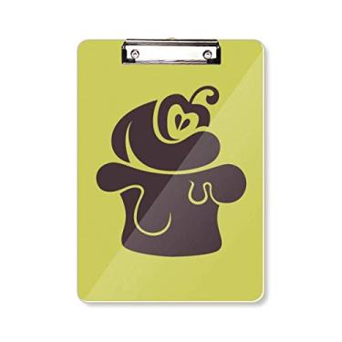 Imagem de Cherry Ice Cream Placa de suporte para prancheta com silhueta preta A4