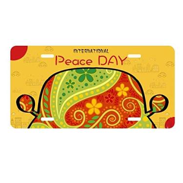 Imagem de DIYthinker Impressão repetição de tecido colorido folha placa de licença etiqueta decoração de carro dia da paz