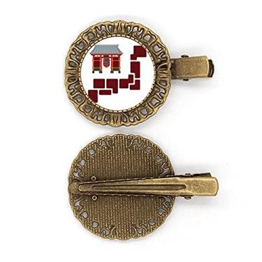 Imagem de Lantern Japanese Symbol Brick Wall Hairpin Headdress Broche Hair Clip Presilha