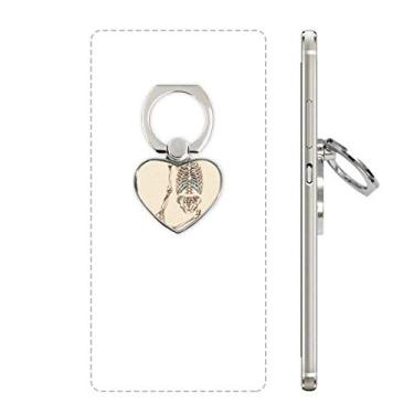 Imagem de Suporte de anel de esqueleto humano para telefone com suporte universal