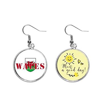 Imagem de Brinco de flor de sol com bandeira de território da gala, joia moderna