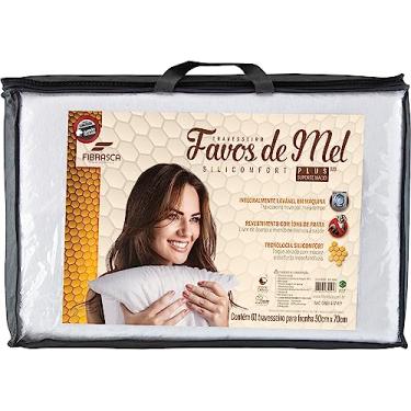 Imagem de Fibrasca 4945 - Travesseiro Favos de Mel Plus para Fronhas Revestimento, Branco 50X70 Cm