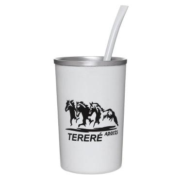 Imagem de Copo para Tereré de Alumínio Revestido em Plástico com Bomba Rodeo West Branca 27019