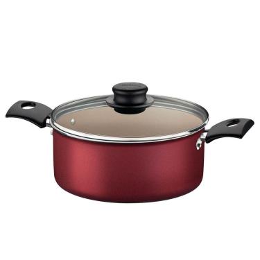 Imagem de Caçarola Tramontina Vermelha Panela Antiaderente 2 Litros Turim Grande Alumínio