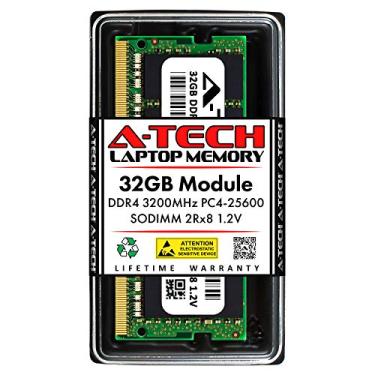 Imagem de A-Tech Substituição de 32GB RAM para Crucial CT32G4SFD832A | DDR4 3200MHz PC4-25600 2Rx8 1.2V SODIMM Módulo de memória de 260 pinos