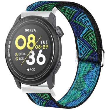 Imagem de Compatível com pulseiras COROS PACE 2, Lamshaw 20 mm, elástico, nylon, ajustável, pulseira de substituição para homens e mulheres, compatível com o smartwatch COROS APEX 2/PACE 2/APEX 42 mm (pulseira de tamanho de 20 mm, plano)