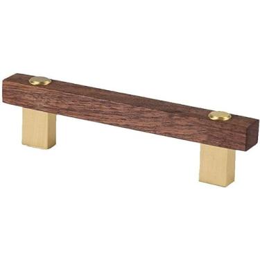 Imagem de Maçanetas de porta de madeira, mogno preto, cobre, maçanetas de porta de madeira para armário de cozinha, gavetas, alta resistência, forte resistência à corrosão, construção sólida, vida mai