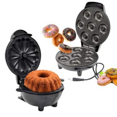 Imagem de Kit Lanche Máquina De Donuts Rosquinhas e Máquina De Fazer Bolo onfeitaria Mini Doces Culinária 110V Máquina de Bolo Lanche Café da Manhã