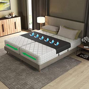 Imagem de Home Bed Bridge, Twin to King Colchão Conector Conversor Kit com Cama King Dividida Ga-p Enchimento Colchão Conector Alça Ajustável com Design Antiderrapante Duplo Loop para Criar King e Queen (Preto)