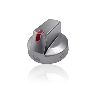 Imagem de MOCIFI DG64-00473B Botões de fogão atualizados preto inoxidável botão de controle do queimador superior, botão de controle de fogão a gás substituição NX58M6850SG, NX58H5600SS, NX58H5650WS,