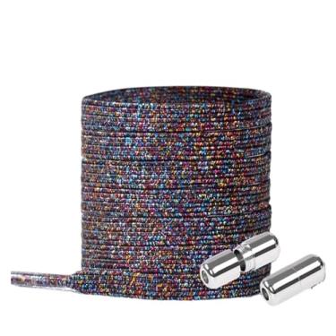 Imagem de Elastic Locking ShoeLace Metal Lock Shoe Laces Women No Tie Shoes Lace Kids Adult Unisex Sneakers Laces Strings (Color : Multicolor Black)