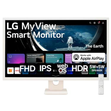 Imagem de Monitor Smart LG MyView 32 FHD HDR HDMI USB IPS Wifi WebOS - 32SR50F-W.AWZM - Branco