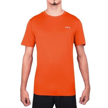 Imagem de Camiseta Fila Basic Sports Laranja e Prata-Masculino