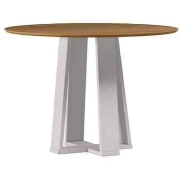 Imagem de Mesa de Jantar 100x100 cm Isabela sem Vidro Off White Ype - New Ceval